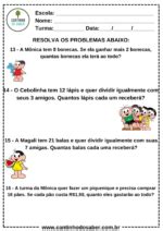 Probleminhas Para O Ano Da Turma Da M Nica Atividades Para A