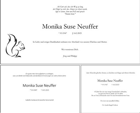 Traueranzeigen Von Monika Suse Neuffer Stuttgart Gedenkt De