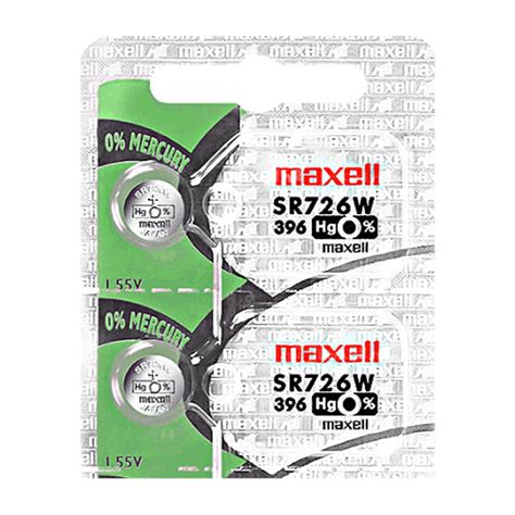 Maxell 396 SR726W 1 55V Silver Oxide Watch Battery 2 Batteries