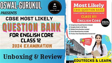 Oswal Gurukul Most Likely Question Bank For English Class 12unboxing And Review 2024