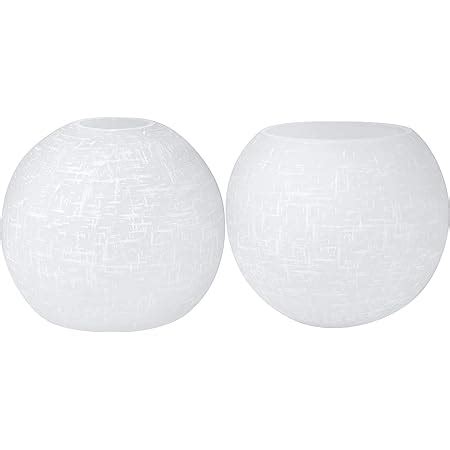 Rivqahra 2 Pack White Linen Glass Globe Shade Replacement Globe Cover