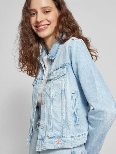 Guess Jeansjacke Mit Label Patch Modell Doria Hellblau Online Kaufen