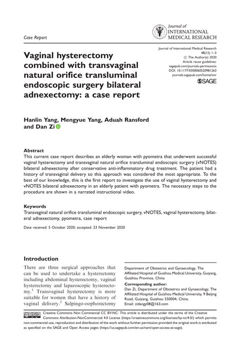 Pdf Vaginal Hysterectomy Combined With Transvaginal Natural Orifice