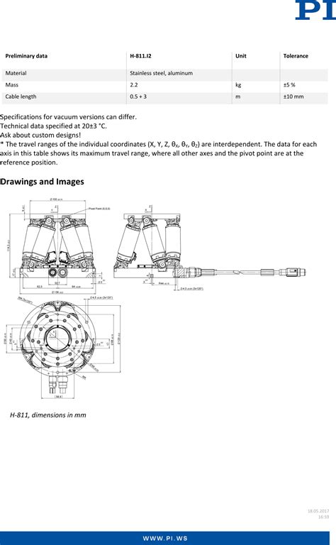 Physik Instrumente Datasheet H 811 I2