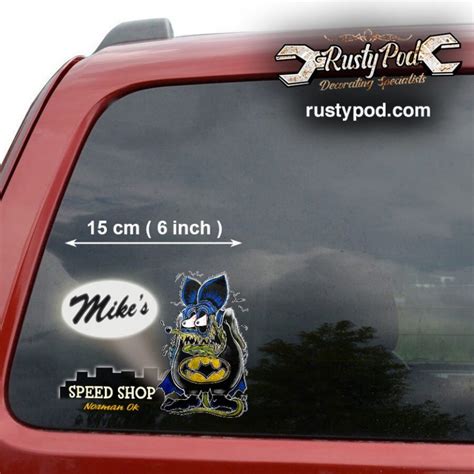 Personalized Hot Rod Garage Bat Fink Pinstriping Kustom Kulture Vinyl Sticker