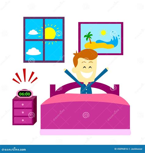 Wake Up Happily Stock Vector Illustration Of Flat Morning 45096816