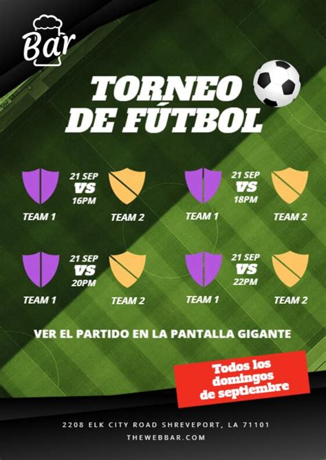 Carteles Para Promocionar Partidos De Fútbol En Un Bar