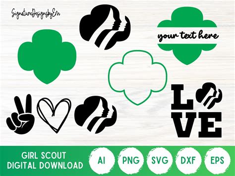 Girl Scout Logo Svg Girl Scout Trefoil Png Peace Love Scout Girl