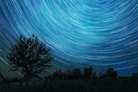 Backgrounds Time Lapse Photography Of Stars During Night Time Blue