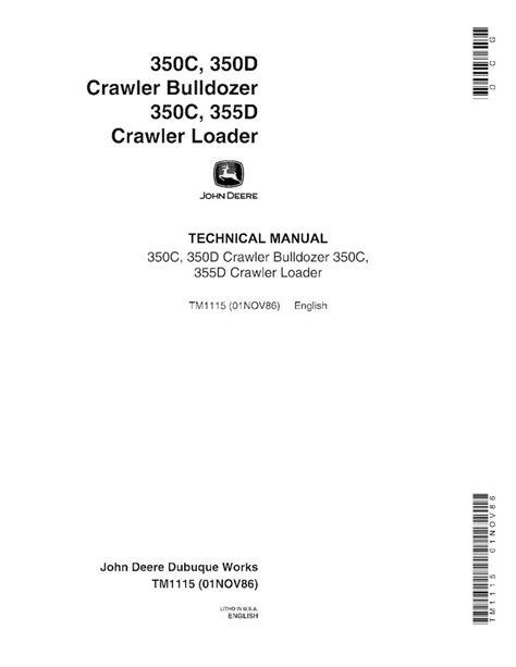 John Deere 350C, 350D, 355D crawler dozer pdf technical manual