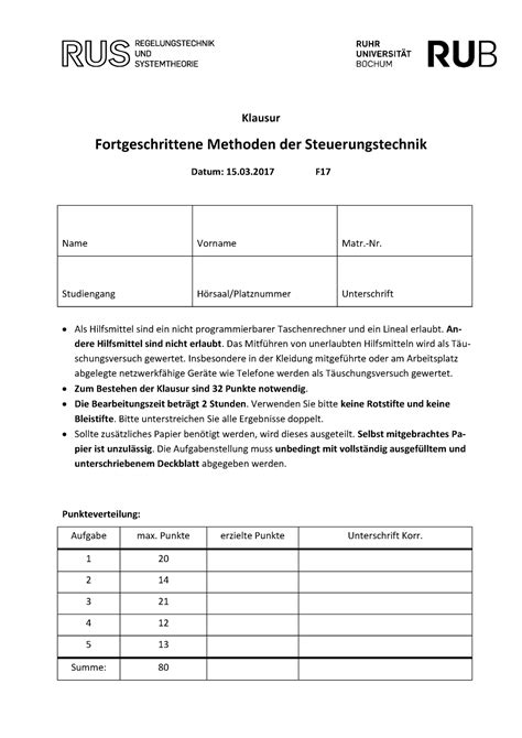 Klausur 1 Januar Sommersemester 2017 Fragen Klausur Fortgeschrittene