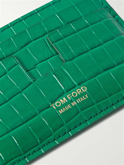 TOM FORD - Croc-Effect Leather Cardholder TOM FORD