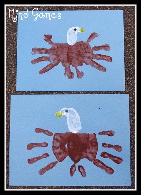 Bald Eagle Handprint 2 Toddler Crafts School Crafts Classroom Crafts