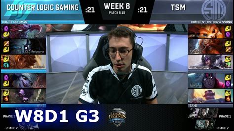 CLG Vs TSM Week 8 Day 1 S8 NA LCS Summer 2018 TSM Vs CLG W8D1 YouTube