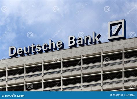 Berlijn Duitsland Deutsche Bank Logotype Redactionele Stock