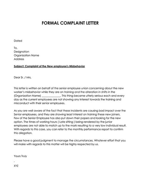 Examples Of Formal Complaint Letter 20 Free Templates