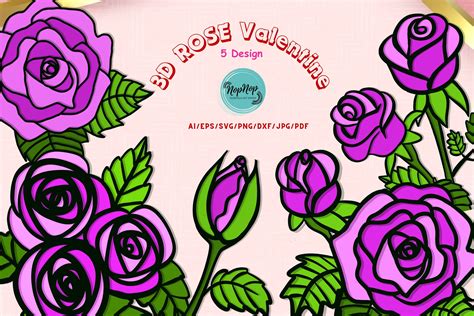 D Rose Valentine Graphic By Nopnop Mandala Design Creative Fabrica