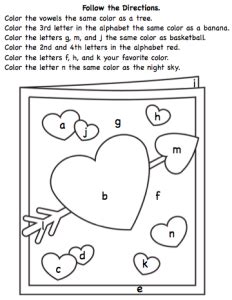 Free Valentine Following Directions Activity The Autism Helper