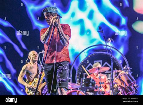 Red Hot Chili Peppers Anthony Kiedis Flea Chad Smith Live In Buenos Aires Argentina Stock