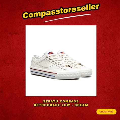 Jual Sepatu Compass Retrograde Low Cream 36 44 Indonesiashopee Indonesia