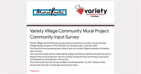 Variety Village Community Mural Project Community Input Survey