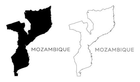 Um mapa de moçambique e do país de moçambique Vetor Premium