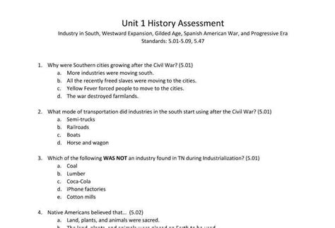 History Unit 1 Test PART 1