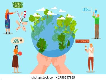 Earth Day Eco Concept Green Planet Stock Vector Royalty Free