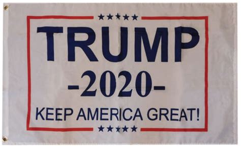 Trump 2020 Keep America Great White 100d Woven Poly Nylon 2x3 2x3