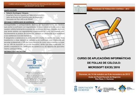 curso de aplicacións informáticas de follas de cálculo