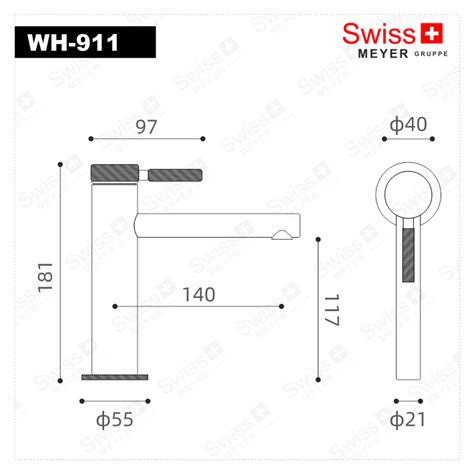 Bateria Umywalkowa Niska WH 911 CZARNA SWISS MEYER Sklep EMPIK