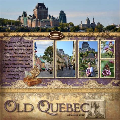 Old Quebec Reminisce Travel Digital Scrapbook Layout Vacation