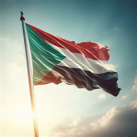 Ai Generated A Watercolor Clipart Of Sudan Flag Stock Photo At