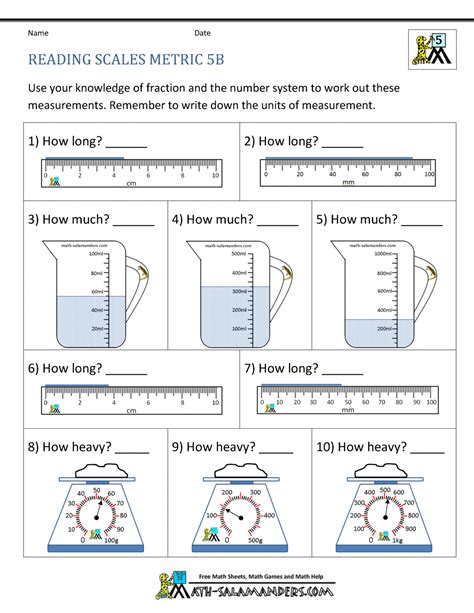 5th Grade Math Measurement Worksheets