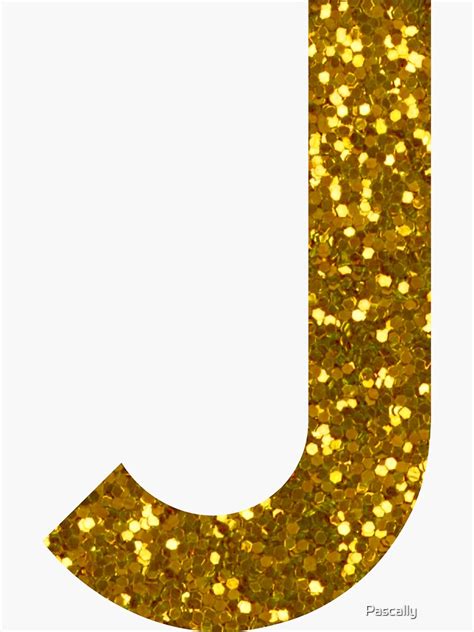 GOLD LETTER J GOLD GLITTER Sticker For Sale By Pascally Redbubble