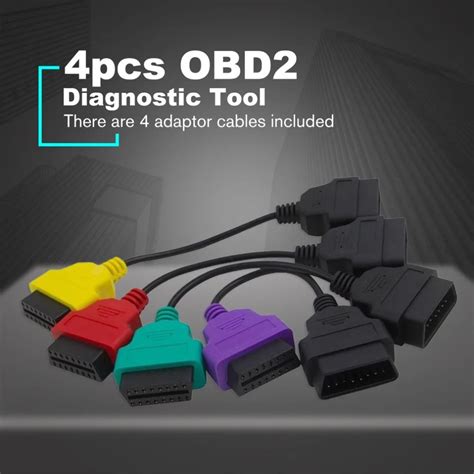 4pcs OBD2 For Fiat ECU Scan Diagnostic Cables MultiECUScan Adapter