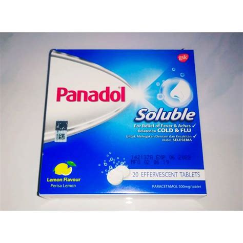 Jual Panadol Soluble Paracetamol Lemon Flavour Perbox Isi 20tablet