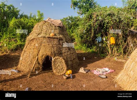 Huts Of Mursi Tribe Village Ethiopia Stock Photo Alamy