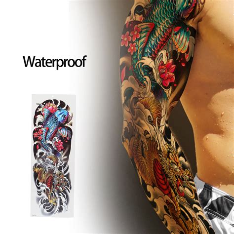 Tqb Waterproof Full Arm Tattoo Sticker Unisex Exquisite Pattern