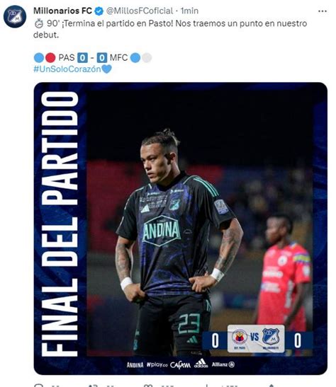 Millonarios Empató 0 0 Con Deportivo Pasto En El Inicio De La Liga