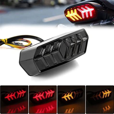 Luz Traseira Do Freio Da Motocicleta Turn Signals LED Integrado