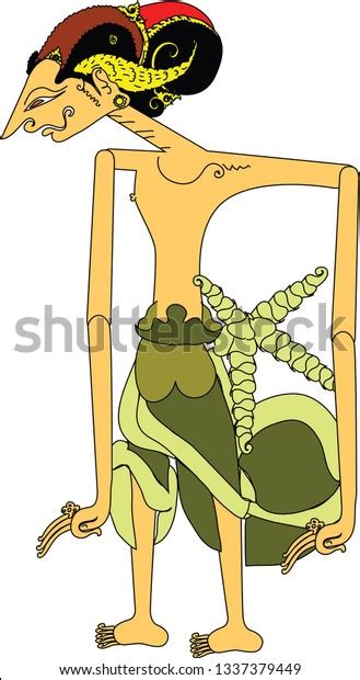 Wayang Yudistira Character Indonesian Shadow Puppet Stock Vector