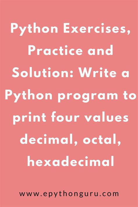 A Pink Background With The Words Python Exercises Practice And