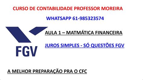 MATEMÁTICA FINANCEIRA JUROS SIMPLES PREP PARA O EXAME DE