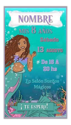 Invitaci N Tarjeta Digital Personalizada Ariel La Sirenita