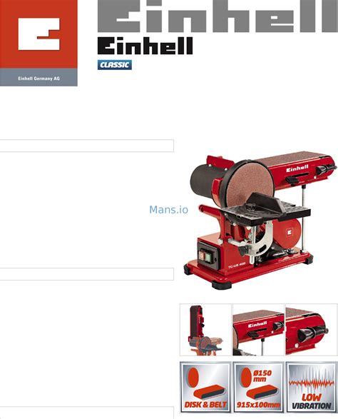 Einhell Tc Us Product Sheet Online