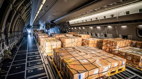 Premium Photo | Efficient Air Cargo Transportation Packages and Boxes Inside Large Transport ...