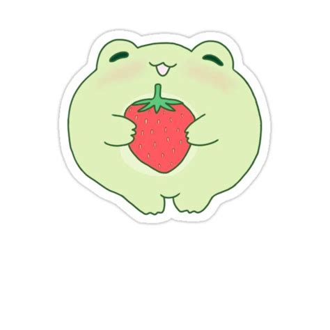 Colorful Strawberry Frog Sticker By Emma W