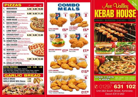 Menu At Kebab House Restaurant Axminster