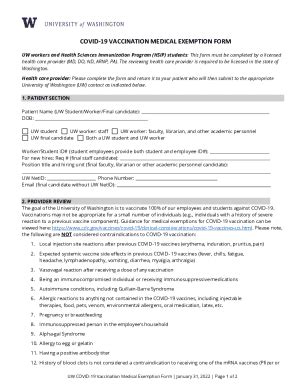 Fillable Online Covid Vaccination Medical Exemption Form Updated